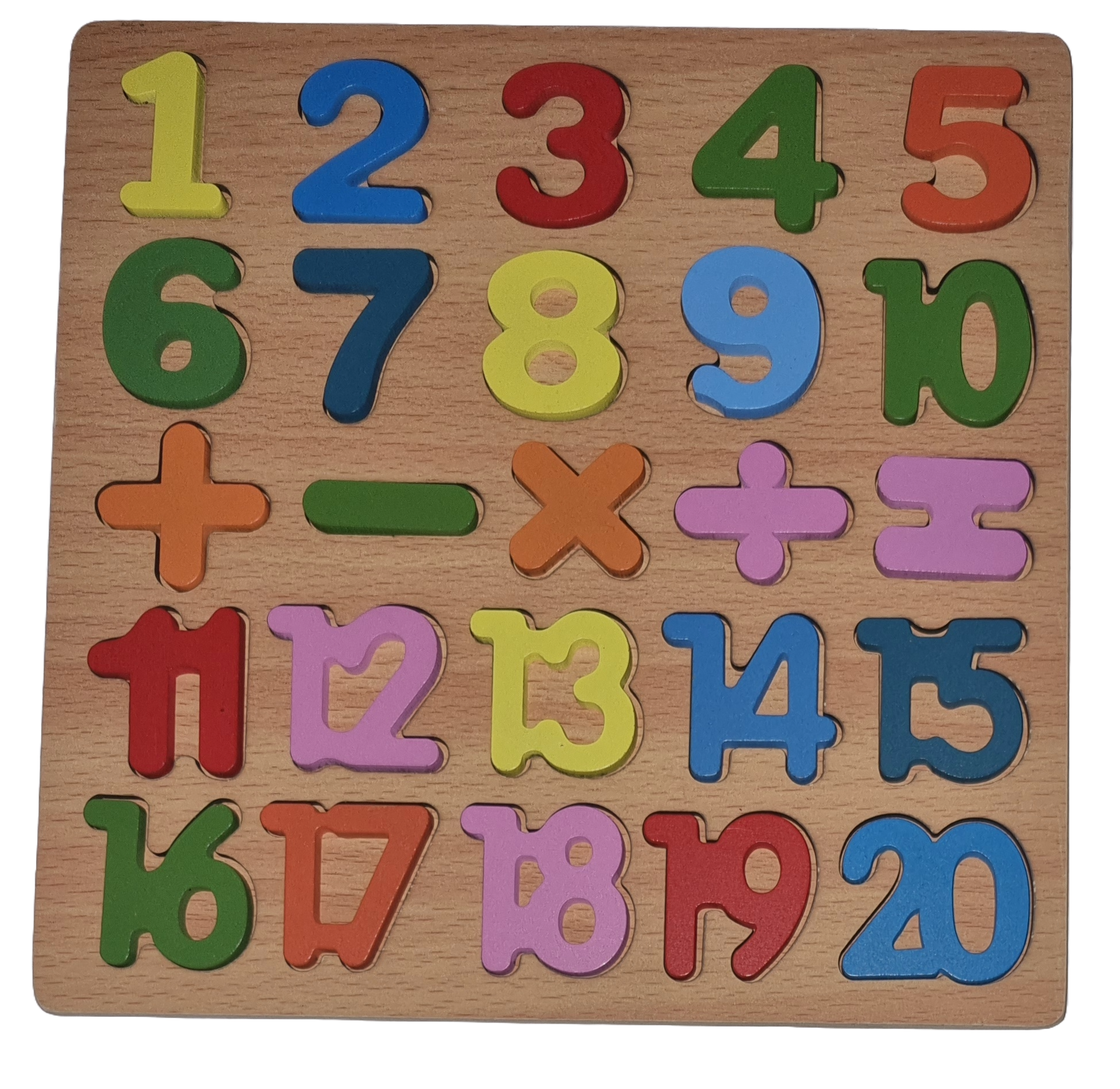 Holzpuzzle Zahlen und Rechnen bis 20, 25 Teile